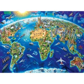 Puzzle harta cu monumentele lumii 200 piese